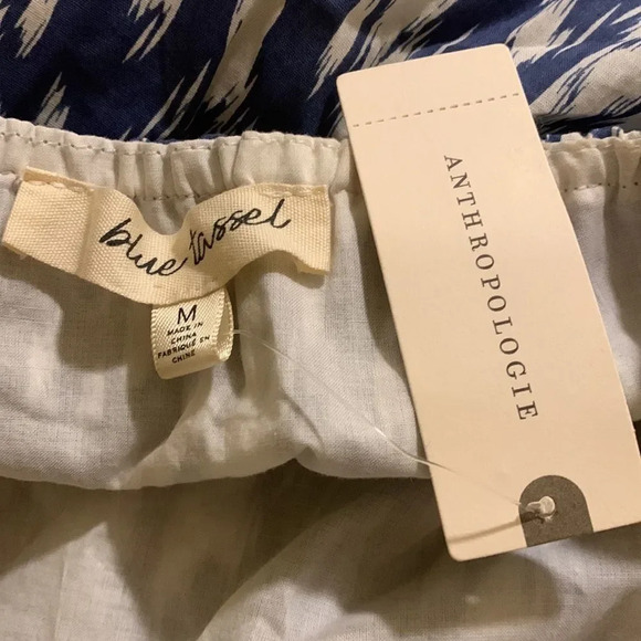 BLUE TASSEL by ANTHROPOLOGIE Floral‎ Tunic Mini Dress in Blue - Picture 6 of 9